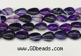 CAA4711 15.5 inches 15*20mm flat teardrop banded agate beads wholesale