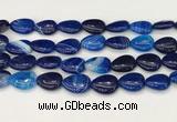 CAA4715 15.5 inches 15*20mm flat teardrop banded agate beads wholesale