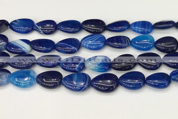 CAA4715 15.5 inches 15*20mm flat teardrop banded agate beads wholesale