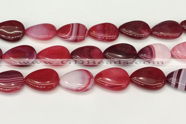 CAA4721 15.5 inches 18*25mm flat teardrop banded agate beads wholesale