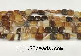 CAA4726 15.5 inches 10*10mm square banded agate beads wholesale