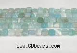 CAA4730 15.5 inches 10*10mm square banded agate beads wholesale