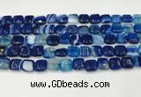 CAA4731 15.5 inches 10*10mm square banded agate beads wholesale