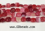 CAA4737 15.5 inches 12*12mm square banded agate beads wholesale