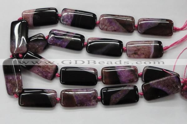 CAA474 15.5 inches 20*40mm rectangle agate druzy geode beads