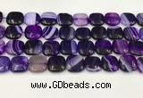 CAA4742 15.5 inches 14*14mm square banded agate beads wholesale