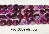 CAA4743 15.5 inches 14*14mm square banded agate beads wholesale