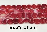 CAA4744 15.5 inches 14*14mm square banded agate beads wholesale