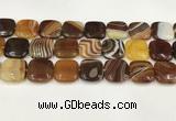 CAA4757 15.5 inches 18*18mm square banded agate beads wholesale