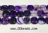 CAA4758 15.5 inches 18*18mm square banded agate beads wholesale