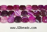 CAA4759 15.5 inches 18*18mm square banded agate beads wholesale