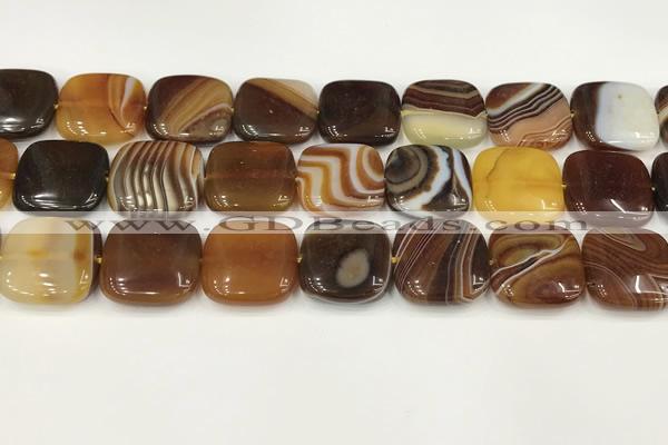 CAA4765 15.5 inches 20*20mm square banded agate beads wholesale