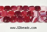 CAA4768 15.5 inches 20*20mm square banded agate beads wholesale