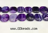 CAA4774 15.5 inches 25*25mm square banded agate beads wholesale