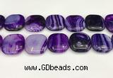 CAA4782 15.5 inches 30*30mm square banded agate beads wholesale