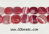 CAA4784 15.5 inches 30*30mm square banded agate beads wholesale