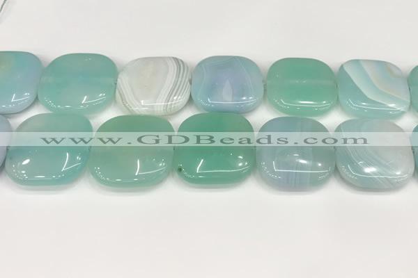 CAA4785 15.5 inches 30*30mm square banded agate beads wholesale