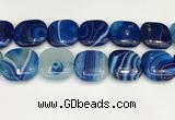 CAA4786 15.5 inches 30*30mm square banded agate beads wholesale