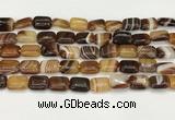 CAA4789 15.5 inches 10*14mm rectangle banded agate beads wholesale