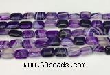 CAA4790 15.5 inches 10*14mm rectangle banded agate beads wholesale