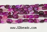 CAA4791 15.5 inches 10*14mm rectangle banded agate beads wholesale