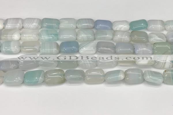 CAA4793 15.5 inches 10*14mm rectangle banded agate beads wholesale