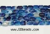 CAA4794 15.5 inches 10*14mm rectangle banded agate beads wholesale