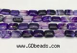 CAA4798 15.5 inches 12*16mm rectangle banded agate beads wholesale