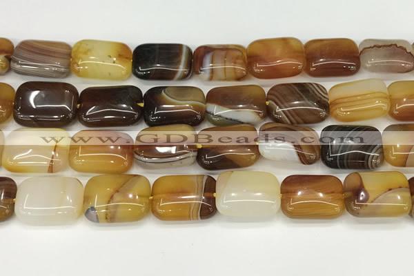 CAA4813 15.5 inches 15*20mm rectangle banded agate beads wholesale