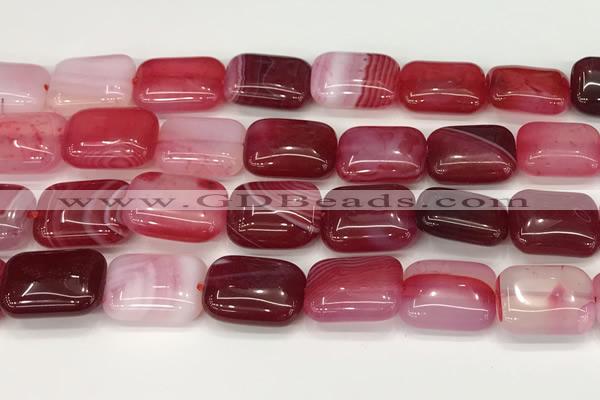 CAA4816 15.5 inches 15*20mm rectangle banded agate beads wholesale