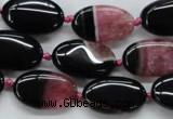 CAA487 15.5 inches 12*20mm oval agate druzy geode beads