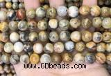 CAA4936 15.5 inches 10mm round yellow crazy lace agate beads wholesale