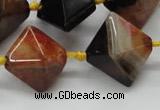 CAA494 15.5 inches 20*20mm pyramid agate druzy geode beads