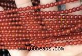 CAA4946 15.5 inches 4mm round red agate beads wholesale