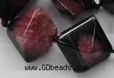 CAA498 15.5 inches 20*20mm pyramid agate druzy geode beads