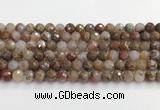 CAA5011 15.5 inches 8mm faceted round flower agate beads