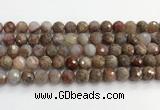 CAA5012 15.5 inches 10mm faceted round flower agate beads