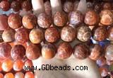 CAA5078 15.5 inches 20mm round red dragon veins agate beads