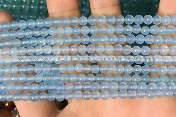 CAA5090 15.5 inches 4mm round sea blue agate beads wholesale