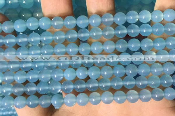 CAA5091 15.5 inches 6mm round sea blue agate beads wholesale