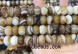 CAA5106 15.5 inches 10*14mm rondelle striped agate beads