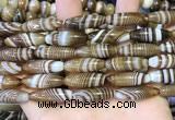 CAA5112 15.5 inches 8*25mm rice striped agate beads wholesale