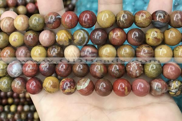 CAA5135 15.5 inches 10mm round red moss agate beads wholesale