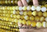 CAA5150 15.5 inches 6mm faceted round banded agate beads