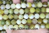 CAA5160 15.5 inches 12mm faceted round banded agate beads