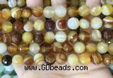 CAA5172 15.5 inches 8mm faceted round banded agate beads