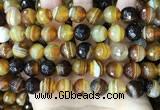 CAA5173 15.5 inches 10mm faceted round banded agate beads