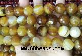 CAA5176 15.5 inches 16mm faceted round banded agate beads