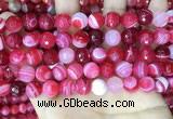 CAA5194 15.5 inches 10mm faceted round banded agate beads