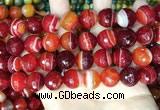 CAA5210 15.5 inches 14mm faceted round banded agate beads